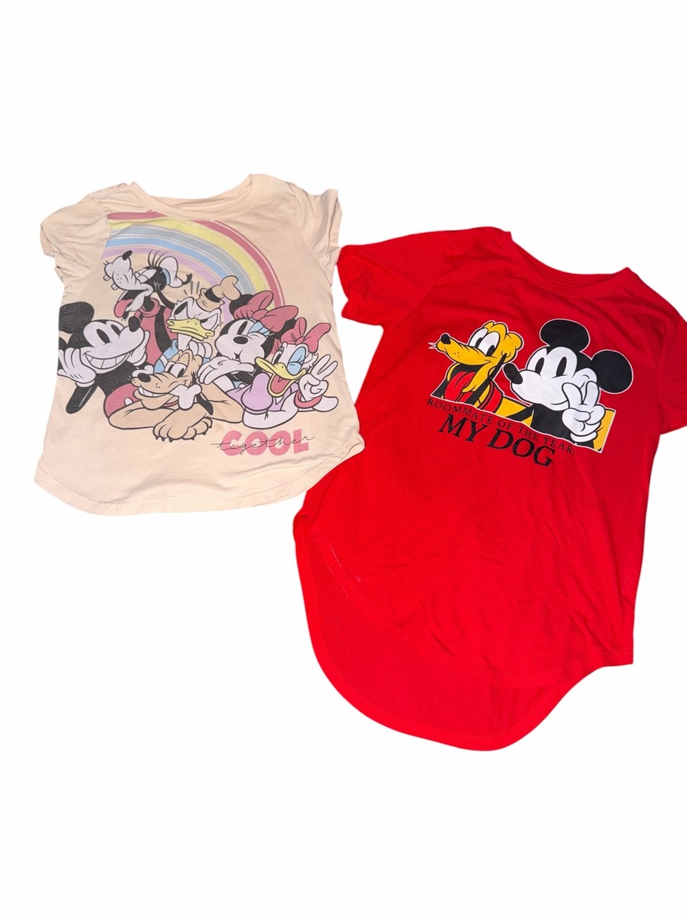 Disney Kids Short Sleeve Tees - Red & Light Pink